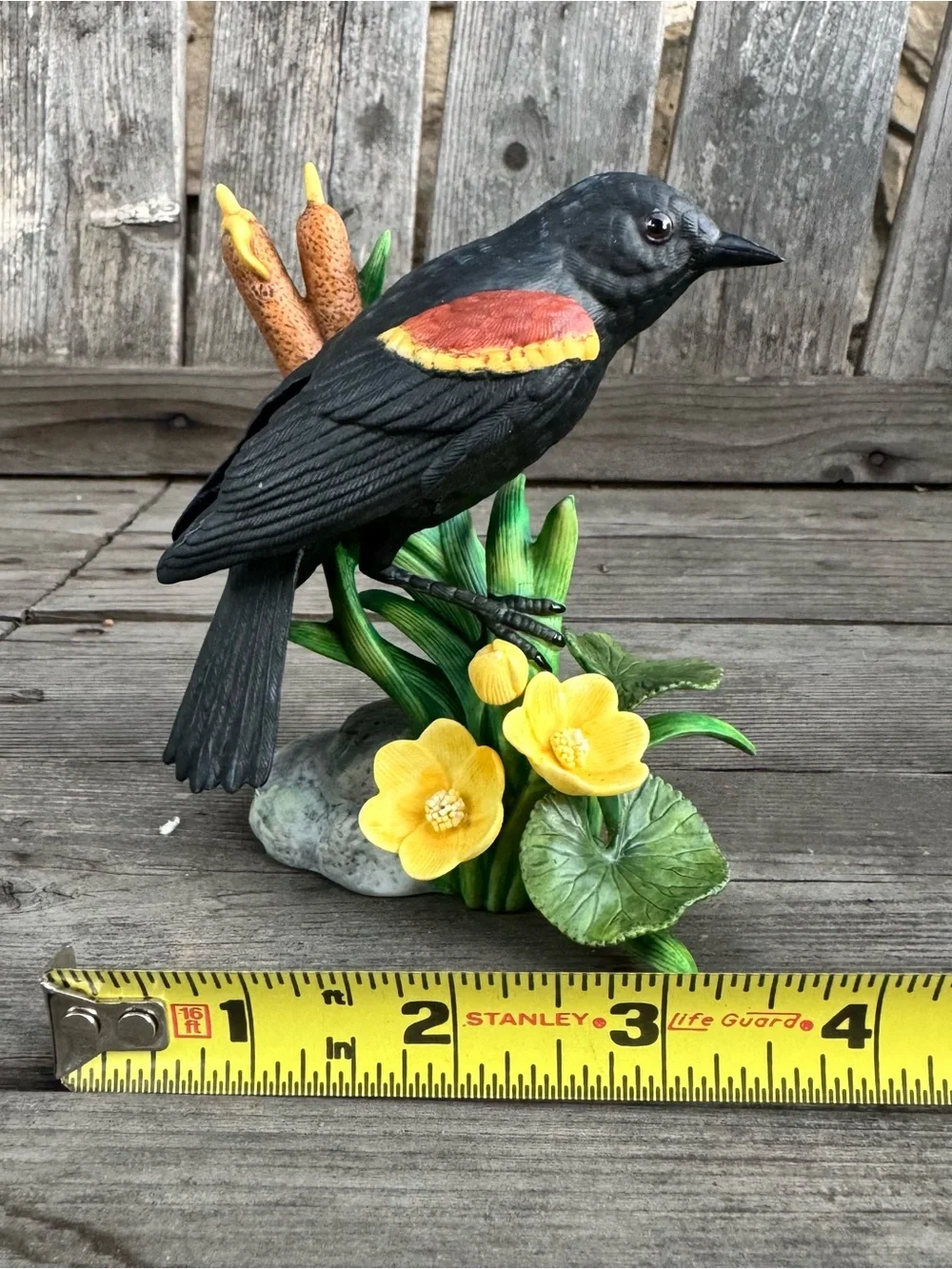 VTG 1993 Lenox Porcelain Red Winged Blackbird Garden Bird Figurine